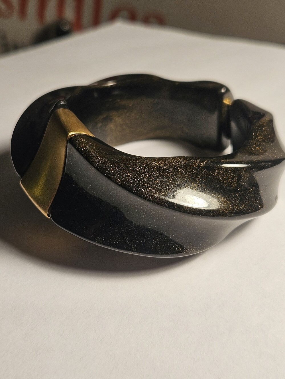 TRIFARI LUCITE BANGLE BRACELET, RARE TRIFARI BANGLE, Kunio Matsumoto Bangle